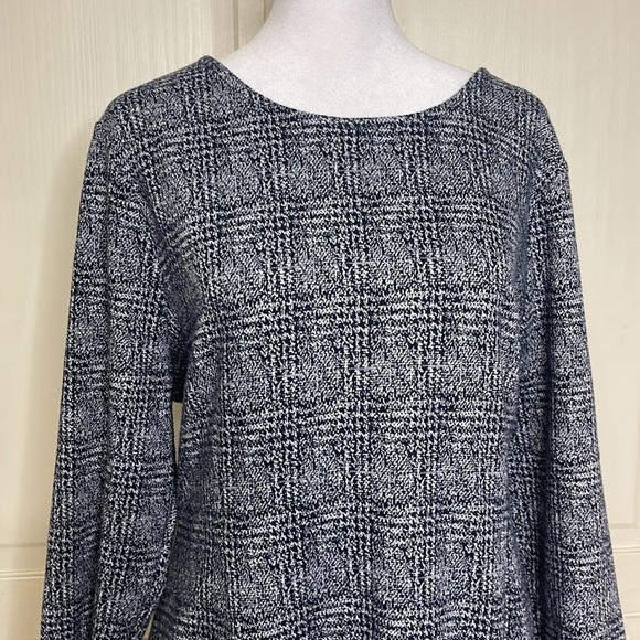 41 Hawthorn Knit A-Line Navy Stretch Size XL Navy Blue/White Pockets Long Sleeve - Picture 2 of 14